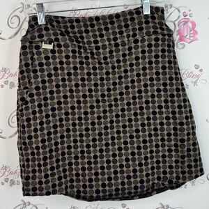 LISETTE sport skort skirt polka dot Dark Brown and Black Patterned Mini Skirt